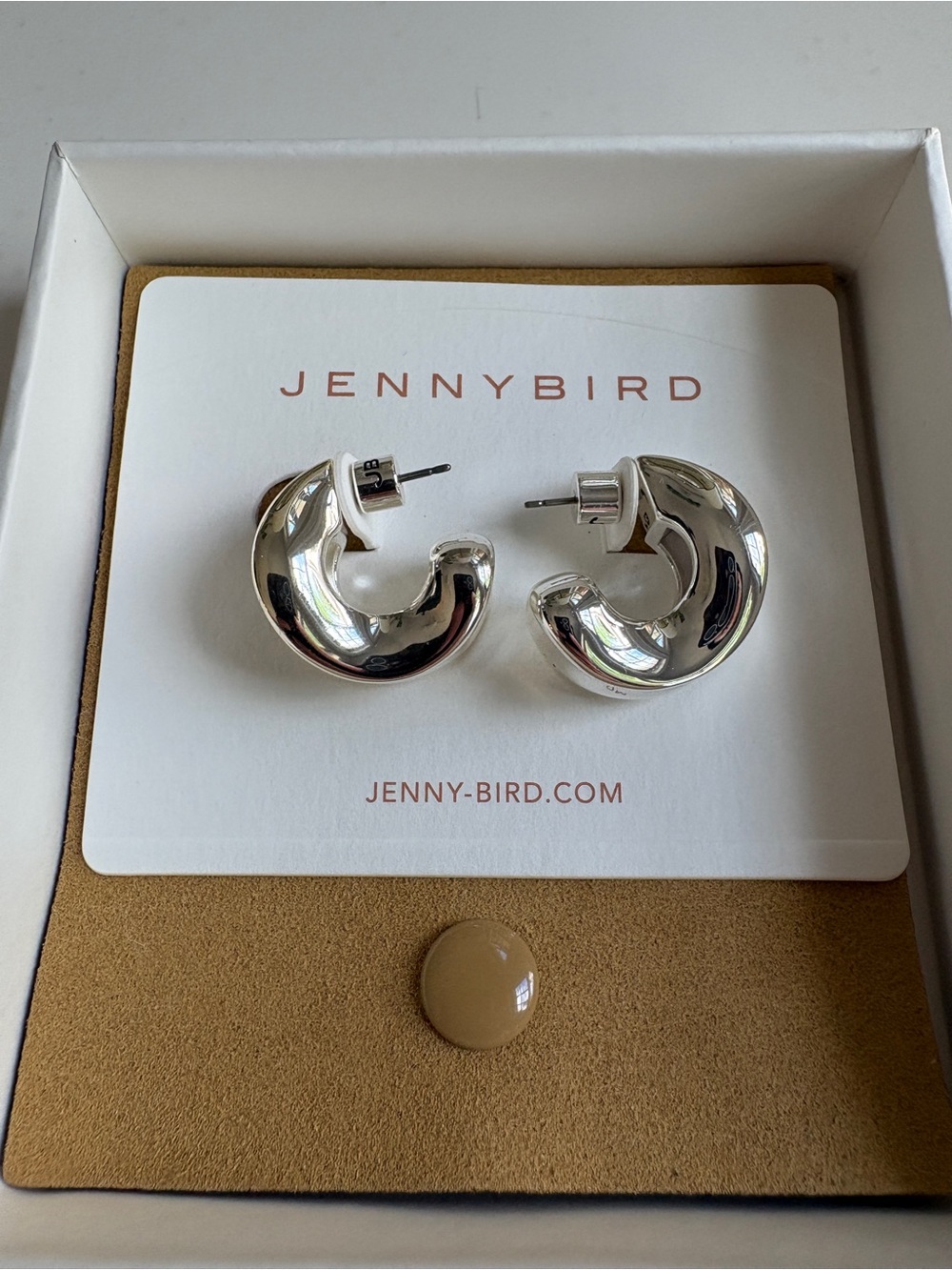 Jenny Bird Chunky Doune Hoops Earrings in Silver - Brand New in Box